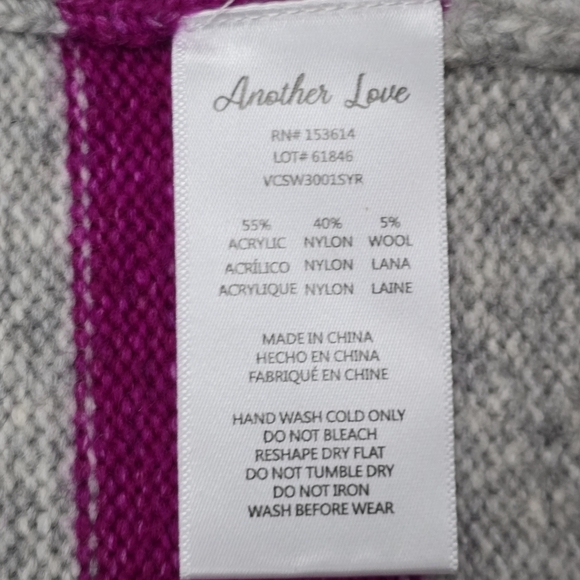 ANOTHER LOVE Women’s Open Front Cropped Cardigan Striped Super Cozy Size Small - Picture 6 of 7